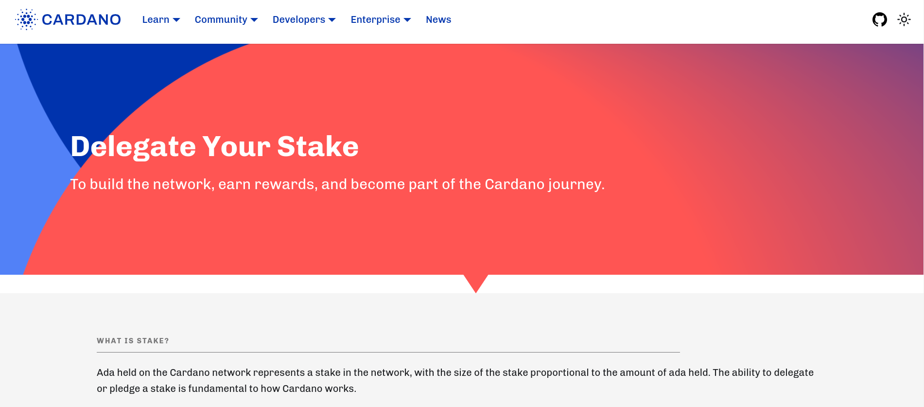 cardano staking