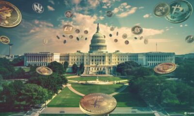 A depiction of D.C. overlaid with cryptocurrencies symbolizing Wiley Nickel's criticism of the SEC's SAB121 in a letter to the federal agency's chair Gary Gensler.