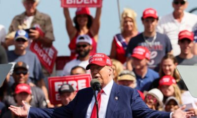 Former U.S. President and Republican presidential candidate Trump holds a campaign event, in Racine