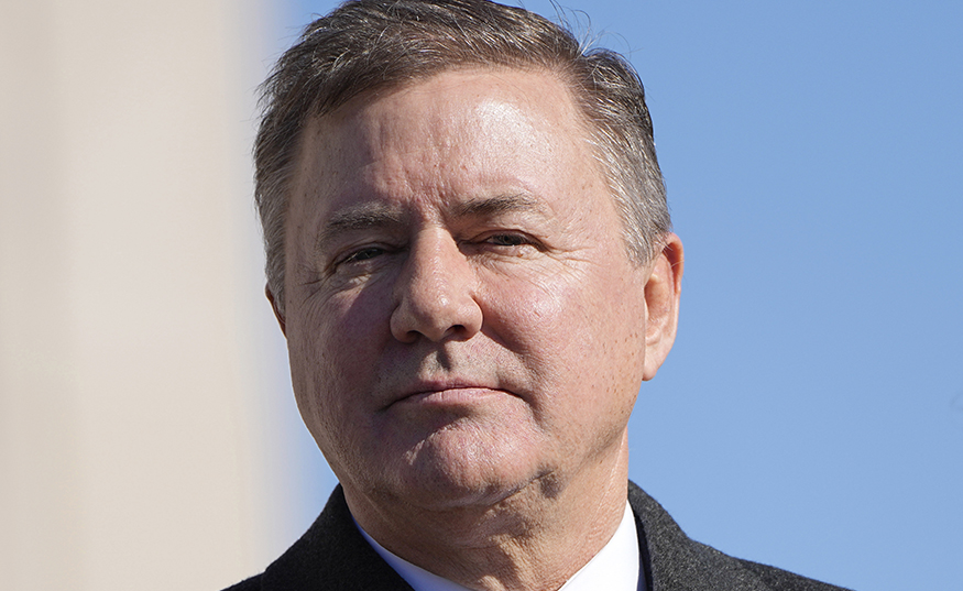 Oklahoma Attorney General Gentner Drummond stands during the playing of the national anthem at inauguration ceremonies Jan. 9 in Oklahoma City. (AP File Photo/Sue Ogrocki)